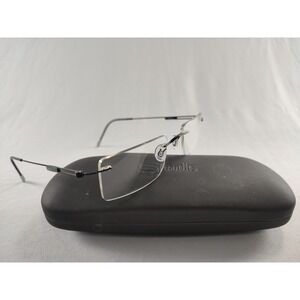Silhouette‎ 7534 Titan Rimless Eyeglass Frames Black Titanium Austria 50mm Case